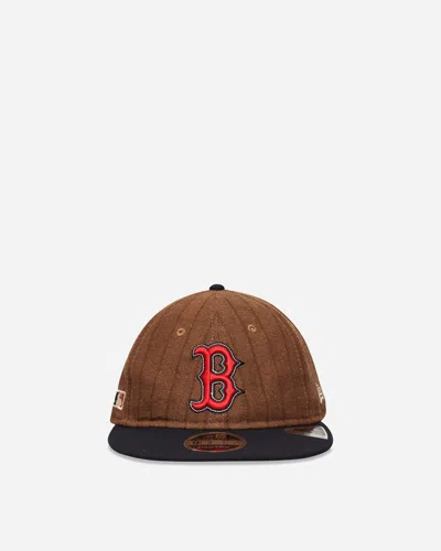 New Era Boston Red Sox Three Looms X Mlb Wool Pinstripe 9fifty Cap Dark Brown In Multi