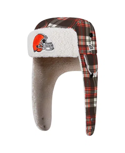 New Era Babies' Brown Cleveland Browns Sideline Plaid Sherpa Trapper Hat