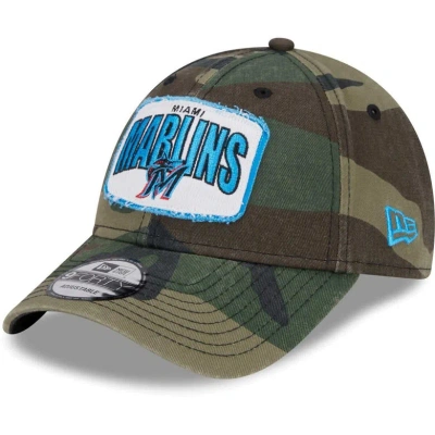 New Era Camo Miami Marlins Gameday 9forty Adjustable Hat