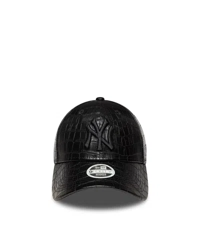 New Era Cap 60915860 Croc-embossed Polyurethane Baseball Cap In Black