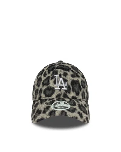 New Era Cappellino 9forty La Dodgers Mlb Cosy Animal Grey Leopard Grey In Gray