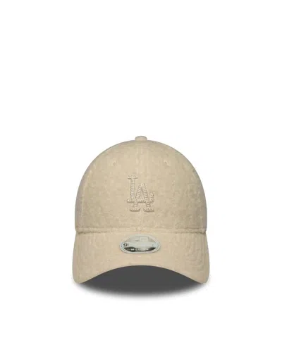 New Era Cappellino 9forty La Dogers Winter Borg Cream In Yellow