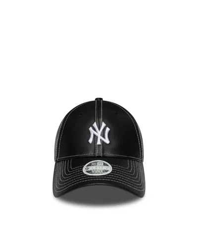 New Era Cappellino 9forty New York Yankees Mlb Topstitch Ecopelle Black