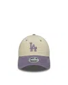 New Era Cappellino 9twenty La Dodgers Mlb Block Cord Light Beige In White