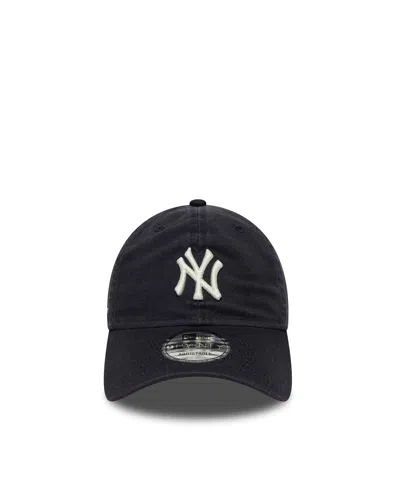 New Era Cappellino New York Yankees Mlb Washed Script 9twenty Navy In Black