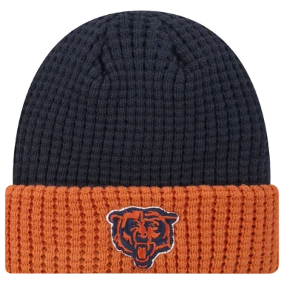 New Era Chicago Bears  Bears Waffled Knit Hat In Navy/orange