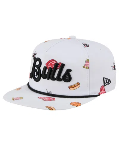 New Era Chicago Bulls 19twenty Braided Rope Retro-inspired Adjustable Baseball Cap In White
