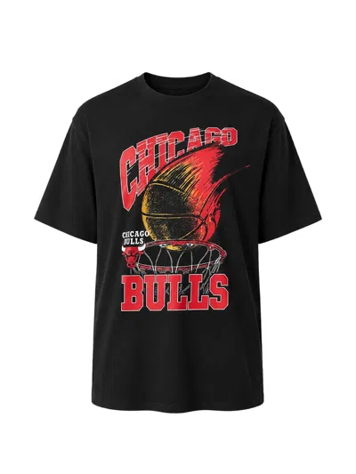 New Era Chicago Bulls Graphic-print T-shirt In Black