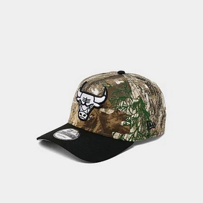 New Era Chicago Bulls Nba Camo 9forty A-frame Snapback Hat In Brown