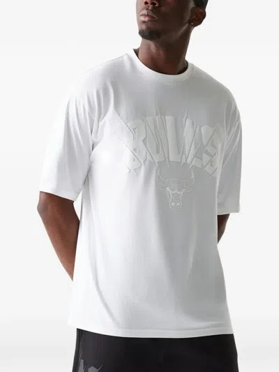 New Era Chicago Bulls Nba Logo-print Cotton T-shirt In White