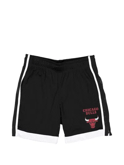 New Era Chicago Bulls Nba Mesh Track Shorts In Black