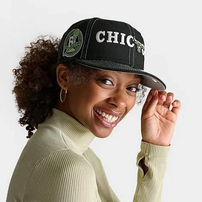 New Era Chicago Bulls Nba Retro 9fifty Snapback Hat In Green Glow/black