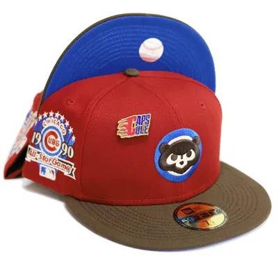 Pre-owned New Era Chicago Cubs Capsule Nitro 3.0 Collection 1990 All Star Game 59fifty Fitted Hat In Red/blue