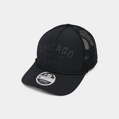New Era Chicago Cubs Mlb 9forty M-crown A-frame Trucker Hat In Black