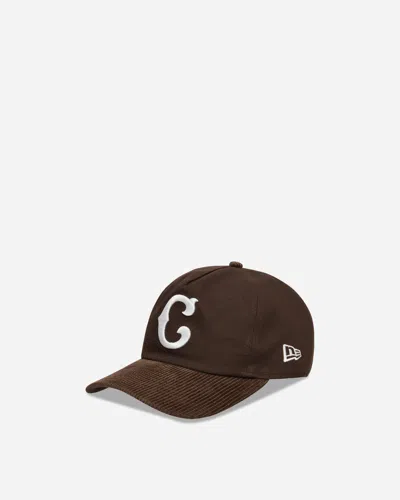 New Era Chicago Cubs Mlb Cooperstown Cord 19twenty Adjustable Cap Dark Brown In White