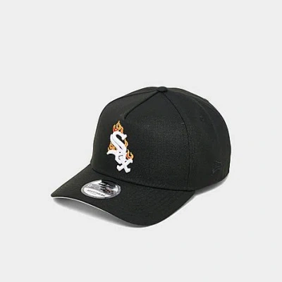 New Era Chicago White Sox Mlb Flame Logo 9forty A-frame Snapback Hat In Black