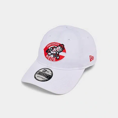 New Era Cincinnati Reds Mlb Cooperstown Core 9twenty Classic Strapback Hat In White