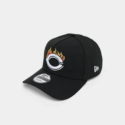 New Era Cincinnati Reds Mlb Flames 9forty A-frame Snapback Hat In Black