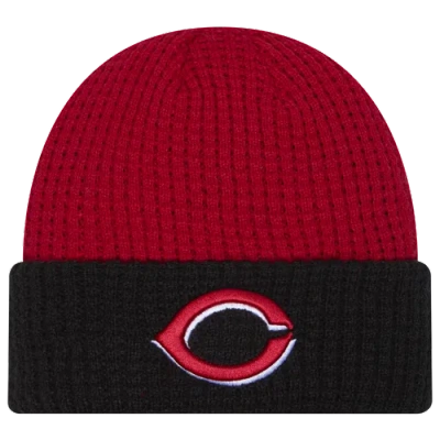 New Era Cincinnati Reds  Reds Waffled Knit Hat In Red/black
