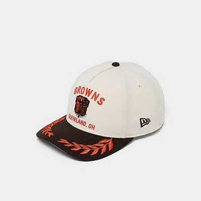 New Era Cleveland Browns Nfl Draft 9forty M-crown A-frame Snapback Hat In White