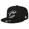 New Era Men's Black Cleveland Cavaliers Evergreen 9fifty Trucker Snapback Hat In Black