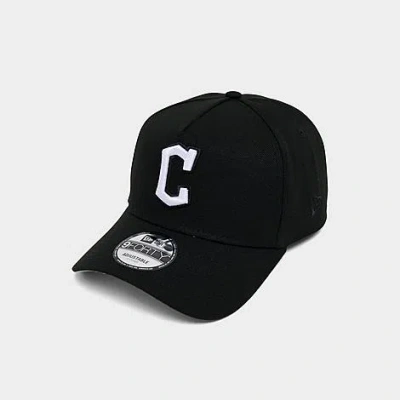 New Era Cleveland Guardians Mlb 9forty A-frame Monochrome Snapback Hat In Black