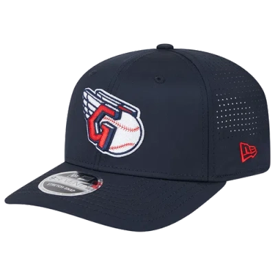 New Era Cleveland Guardians  Guardians Perf 970 Adjustable Cap In Navy/white