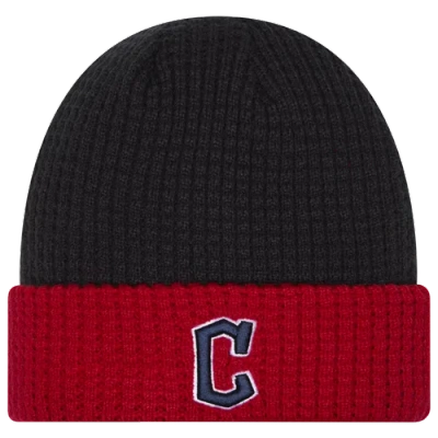 New Era Cleveland Guardians  Guardians Waffled Knit Hat In White/red/black