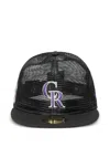 New Era Colorado Rockies Mesh Patch 59fifty Fitted Cap In Black