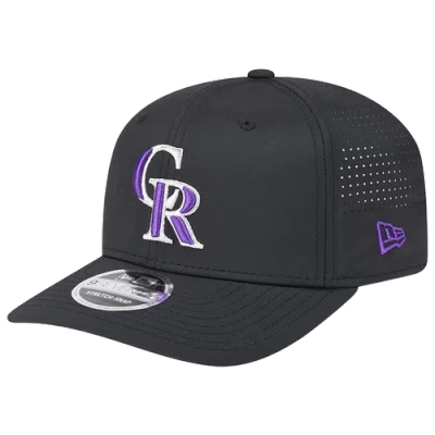 New Era Colorado Rockies  Rockies Perf 970 Adjustable Cap In Black