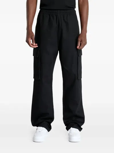 New Era Cotton Cargo Trousers In Black