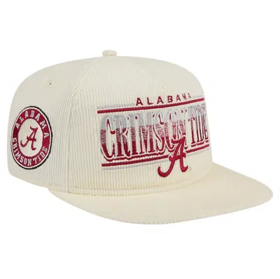 New Era Cream Alabama Crimson Tide Throwback Golfer Corduroy Snapback Hat