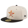 NEW ERA NEW ERA CREAM HOUSTON ASTROS GAME NIGHT LEATHER VISOR 59FIFTY FITTED HAT