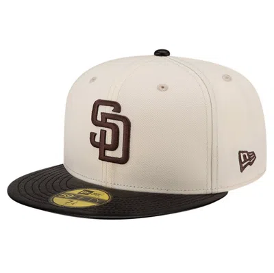 New Era Cream San Diego Padres Game Night Leather Visor 59fifty Fitted Hat