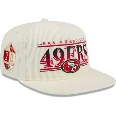 New Era Cream San Francisco 49ers Throwback Corduroy Golfer Snapback Hat