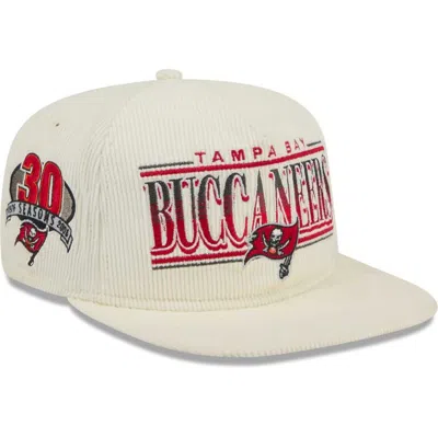 New Era Cream Tampa Bay Buccaneers Throwback Corduroy Golfer Snapback Hat
