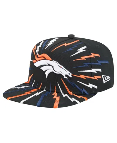New Era Denver Broncos Bolt 9fifty Snapback Cap In Black