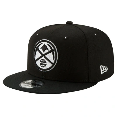 New Era Men's Denver Nuggets Black White 9fifty Snapback Hat