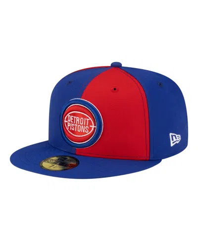 New Era Detroit Pistons 80s Throwback Pinwheel 59fifty Fitted Baseball Cap In Blue