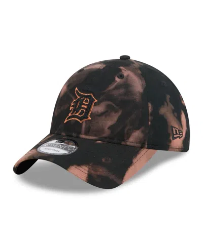 New Era Detroit Tigers 9twenty Adjustable Bleach Wash Baseball Cap In Black
