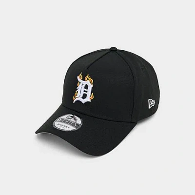 New Era Detroit Tigers Mlb Flames 9forty A-frame Snapback Hat In Black