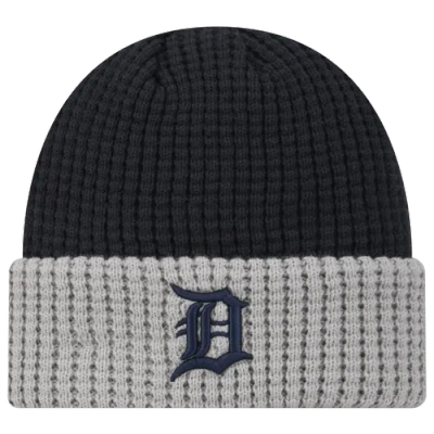 New Era Detroit Tigers  Tigers Waffled Knit Hat In Navy/grey