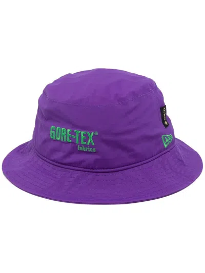 New Era Embroidered-logo Bucket Hat In Purple