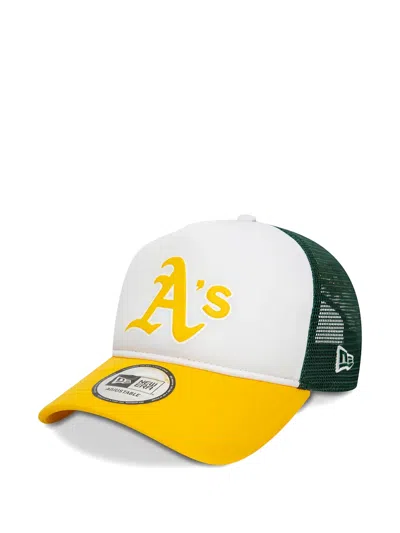 New Era Embroidered Mesh-panel Cap In Yellow