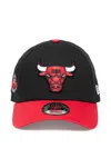 New Era Embroidered Nba Chicago Bulls Cap In Black
