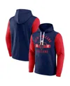 New Era Fanatics Men's Navy/red New Orleans Pelicans Attack Colorblock Pullover Hoodie In Multi