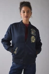 New Era G3 Mlb Team Patched Varsity Jacket In Navy, Women's At Urban Outfitters In Blue