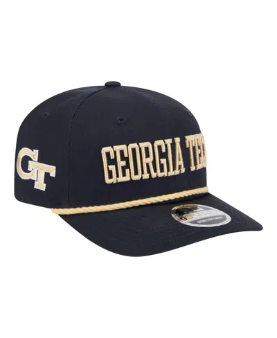 New Era Georgia Tech Yellow Jackets 9seventy Wordmark Rope Embellishment Stretch-snap Baseball Cap In Black
