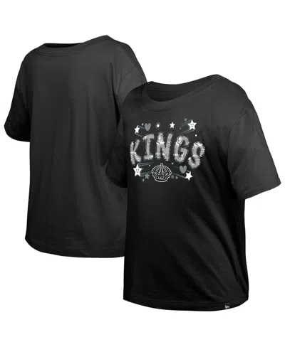 New Era Kids' Girl's Big Boys And Girls Black Los Angeles Kings Flip Sequin T-shirt