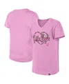 New Era Big Girls Pink Cincinnati Bengals Flip Sequins V-neck T-shirt In Pink